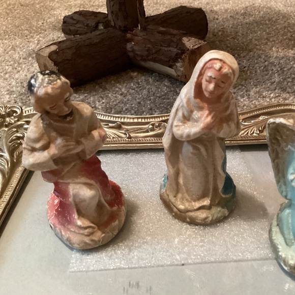 Antique blow mold Mary, Joseph, and an angel. - Picture 2 of 6